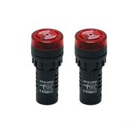 AD16-22SM Buzzer d'alarme sonore et lumineuse, indicateur visuel sonore rouge pour systèmes industriels, compatible AC/DC 12V/24V/220V, trou de montage de 22 mm, 65 x 28 (12V)