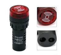 AD16 22SM Indicateur LED Rouge Flash Buzzer 220V AC/DC Alarme (Compact & Efficace)