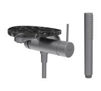 Ada mit b à enc avec simibox 1-point tablette npbec 170 mm pvd inox/marbre noir - LAUFEN HF506765506060