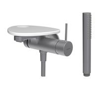 Ada mit b à enc tablette percée bec 170 mm pvd inox/blanc mat - LAUFEN HF506765502000