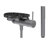 Ada mit b à enc tablette percée bec 170 mm pvd inox/marbre noir - LAUFEN HF506765506000