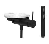 Ada mit b à enc tablette percée bec 170 mm pvd noir/marbre blanc - LAUFEN HF506765515000