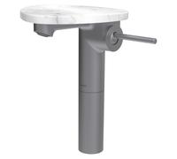 Ada mit lav réhaussé tablette npbec 110 mm ss vidage pvd inox/marbre blanc - LAUFEN HF506714505060