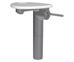 Ada mit lav réhaussé tablette percée bec 110 mm ss vidage pvd inox/blanc mat - LAUFEN HF506714502000