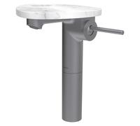 Ada mit lav réhaussé tablette percée bec 110 mm ss vidage pvd inox/marbre blanc - LAUFEN HF506714505000