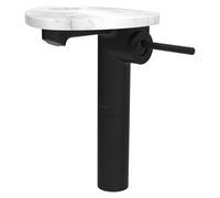 Ada mit lav réhaussé tablette percée bec 110 mm ss vidage pvd noir/marbre blanc - LAUFEN HF506714515000