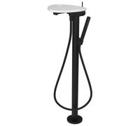Ada mitigeur de bain sur colonne tablette percée bec 203 mm pvd noir/blanc mat - LAUFEN HF506781512000