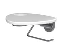 Ada porte-papier toilette tablette percée pvd inox/blanc brillant - LAUFEN HF506791501000