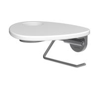 Ada porte-papier toilette tablette percée pvd inox/blanc mat - LAUFEN HF506791502000