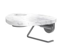 Ada porte-papier toilette tablette percée pvd inox/marbre blanc - LAUFEN HF506791505000