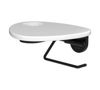 Ada porte-papier toilette tablette percée pvd noir/blanc brillant - LAUFEN HF506791511000