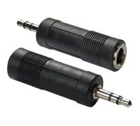 ada074 Lot de 2 + Adaptateur Jack 6,35 mm Femelle Vers Fiche mini Jack 3,5 mm A413