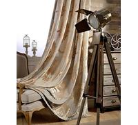 adaada Lot de 2 rideaux jacquard européens pour salon (marron, 245 x 140 cm)