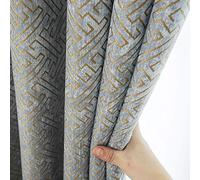 adaada Lot de 2 rideaux occultants en chenille jacquard pour salon - Bleu - 230 x 140 cm
