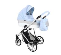 ADABABY - Poussette Mares, Poussette Bébé jusqu'à 22kg, 2 Pièces avec accessoires, Facile à Plier, Moderne, Fonctionnelle, Légère et Respirante (Bleu)