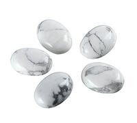 Adabele 4pcs Natural Howlite Gems Flatback Oval Gemstone Cabochons 20x15mm for Jewelry Craft Making GN38