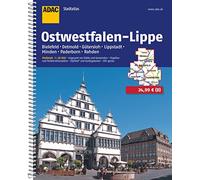 ADAC Stadtatlas Ostwestfalen-Lippe 1:20 000 mit Bielefeld, Detmold, Gütersloh: Lippstadt, Minden, Paderborn, Rahden