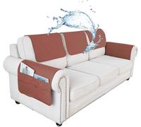 adadvo Housse D'appui-tête De Canapé Antidérapante Et Imperméable, Housse De Protection Accoudoir De Canapé en Forme De L(Z15,5 Pieces Set_43X68CM)