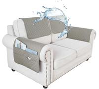 adadvo Housse D'appui-tête De Canapé Antidérapante Et Imperméable, Housse De Protection Accoudoir De Canapé en Forme De L(Z5,4 Pieces Set_46X89CM)