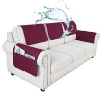 adadvo Housse D'appui-tête De Canapé Antidérapante Et Imperméable, Housse De Protection Accoudoir De Canapé en Forme De L(Z17,5 Pieces Set_43X68CM)