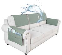 adadvo Housse D'appui-tête De Canapé Antidérapante Et Imperméable, Housse De Protection Accoudoir De Canapé en Forme De L(Z3,5 Pieces Set_46X89CM)