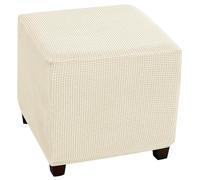 adadvo Housse Repose Pied Rectangle Doux pour Protéger Le Repose-Pieds, 50x50 70x70 83x73 cm Extensible, Housse de Pouf avec Fond élastique(H17,63x63x48 cm)