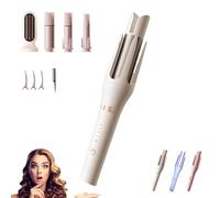 Adagio Auto Hair Curler, Adagio Auto Curler Autocurler, Anti-Tangle Rotating Curling Wand with Anti-Scalding, 3-Speed Temperature Control with Heat-Insulating (White)
