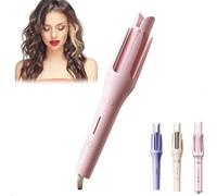 Adagio Hair Curler Device, 2025 New Adagio Auto Hair Curler, Anti-Tangle Rotating Curling Wand with Anti-Scalding, 3-Speed Temperature Control with Heat-Insulating (Pink)