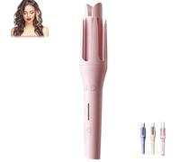 Adagio Hair Curler Device, Anti-Tangle Rotating Curling Wand with Anti-Scalding, 3-Speed Temperature Control with Heat-Insulating (Pink)