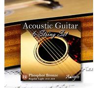 Adagio Pro Lot de 2 jeux de cordes pour guitare acoustique Medium Light Calibre 12-53 Bronze phosphoreux Convient également comme cordes électro-acoustiques et cordes semi-acoustiques