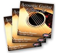 Adagio Professional Lot de 3 jeux de cordes pour guitare acoustique Bronze phosphoreux 10-47