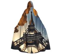 Adahgu Belle cape à capuche imprimée Tour Eiffel Paris pour adultes, carnaval, bal masqué, festival, cosplay, accessoire de costumes
