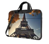 ADAhgu Belle Tour Eiffel Paris Imprimer Élégant et Protecteur Ordinateur Portable Sac Léger Et Polyvalent Pour Voyage Travail, Noir , 15.6 inch