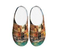 ADAhgu Belles pantoufles en TPR pour adultes imprimées italiennes lavables pour hommes et femmes chaussures d'hiver respirantes et confortables