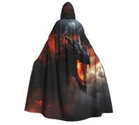 Adahgu Cape à capuche avec imprimé dragon magique pour adultes, carnaval, bal masqué, festival, cosplay, accessoire de costumes