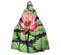 Adahgu Cape à capuche avec imprimé fleur de lotus pour adultes, carnaval, bal masqué, festival, cosplay, accessoire de costumes