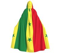 Adahgu Cape à capuche imprimée drapeau du Sénégal pour adultes, carnaval, bal masqué, festival, cosplay, accessoire de costumes