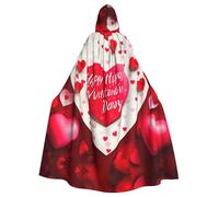 ADAhgu Cape à capuche imprimée « Happy Valentine's Day » unisexe pour carnaval, cosplay, accessoire de fête vampire