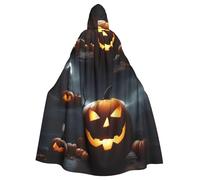 ADAhgu Cape à capuche unisexe avec imprimé citrouille d'Halloween pour carnaval, cosplay, accessoire de fête de vampire