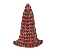 ADAhgu Cape à capuche unisexe avec imprimé dahlia rouge et fleur en bois pour cosplay, festival, célébrations en plein air