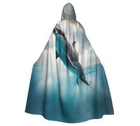 ADAhgu Cape à capuche unisexe avec imprimé dauphin qui vous regarde, pour carnaval, cosplay, accessoire de fête vampire