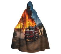 ADAhgu Cape à capuche unisexe avec imprimé flamme pompier pour carnaval, cosplay, accessoire de fête vampire