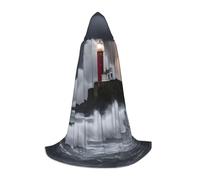 ADAhgu Cape à capuche unisexe avec imprimé phare en tempête pour carnavals, cosplay, festival, célébrations en plein air