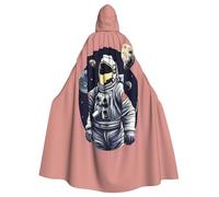 ADAhgu Cape à capuche unisexe imprimée Astronaute On The Moon 1 pour carnaval, cosplay, accessoire de fête vampire