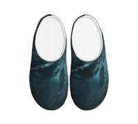 ADAhgu Chaussons TPR adultes imprimés baleines sous-marines lavables pour hommes et femmes chaussures d'hiver respirantes et confortables