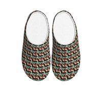 ADAhgu Chaussons TPR pour adultes à imprimé deux chevaux lavables pour hommes et femmes chaussures d'hiver respirantes et confortables