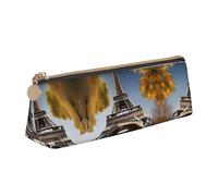 ADAhgu Cityscape Paris Tour Eiffel France Imprimée Polyvalent Usage Léger Trousse à Crayon Pochette Fermeture Éclair Rangement Stylo École Étudiants