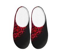 ADAhgu Falling Red Hearts Print Adulte TPR Pantoufles lavables pour hommes et femmes Chaussures d'hiver respirantes et confortables
