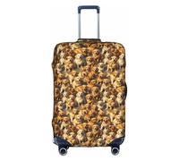 ADAhgu Golden Retrievers Housse de protection lavable pour valise avec fermeture éclair dissimulée, blanc, L