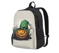 ADAhgu Green Ghost Horror Halloween Pumpkin 1 Print Sac à dos de grande capacité résistant à l'eau Sac à dos de randonnée en plein air Weekend escapades